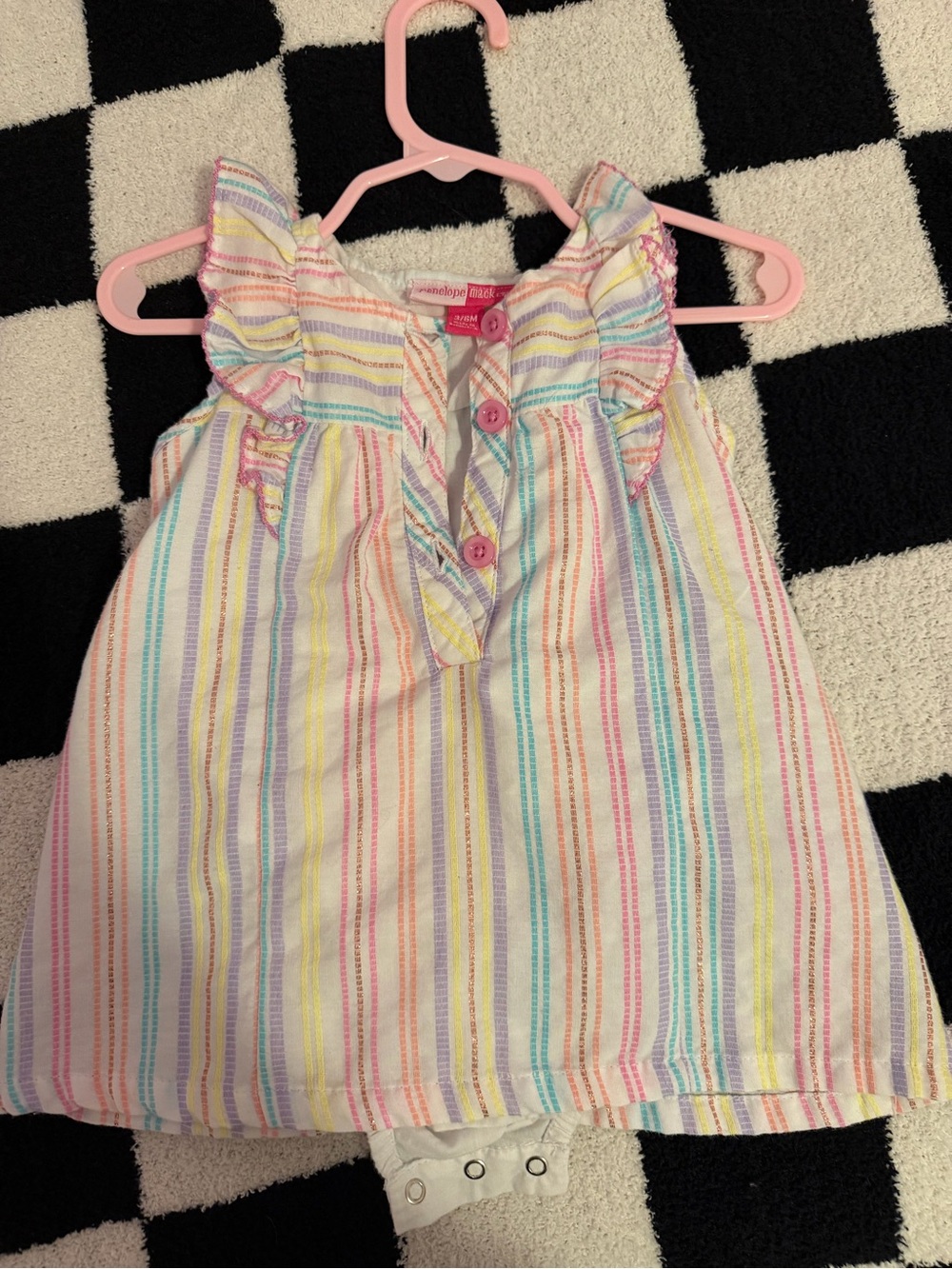 Penelope Mack Pastel Rainbow Stripe Ruffle Tank